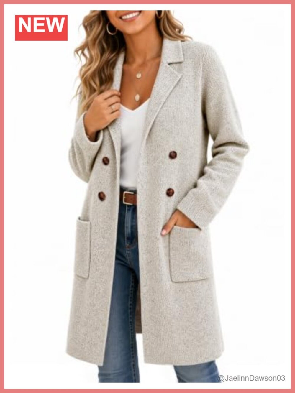 Long Open Front Cardigan Sweater Coatigan Lapel Button Pockets